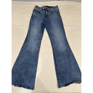 Express Jeans Women 6 Boot Cut Mid Rise Dark Wash 70s Flare